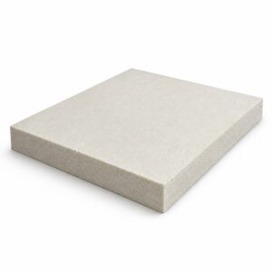 Tabla de fibra cerámica para 1260 °C utilizada como aislamiento térmico rígido en hornos, calderas y equipos industriales de alta temperatura.